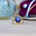 Blue Chalcedony Ring in 9ct Gold