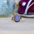 Blue Chalcedony Ring in 9ct Gold