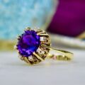 Amethyst and Diamond Ring in 14ct Gold