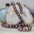 Freshwater Aubergine Pearl Necklace with 14ct Gold Clasp