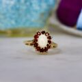 Opal & Garnet Cluster Ring in 9ct Gold