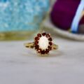 Opal & Garnet Cluster Ring in 9ct Gold