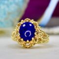 Lapis Lazuli Solitaire Ring in 14ct Gold