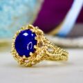 Lapis Lazuli Solitaire Ring in 14ct Gold
