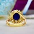 Lapis Lazuli Solitaire Ring in 14ct Gold