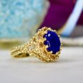 Lapis Lazuli Solitaire Ring in 14ct Gold
