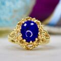 Lapis Lazuli Solitaire Ring in 14ct Gold