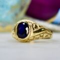 Synthetic Blue Sapphire Ring in 9ct Gold