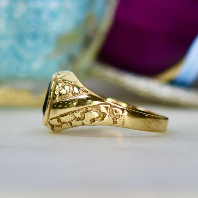 Synthetic Blue Sapphire Ring in 9ct Gold