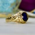 Synthetic Blue Sapphire Ring in 9ct Gold
