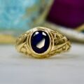 Synthetic Blue Sapphire Ring in 9ct Gold