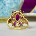 Rhodolite Garnet Cluster Ring in 10ct Gold