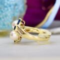 Pearl, Sapphire & Diamond Ring in 14ct Gold