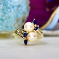 Pearl, Sapphire & Diamond Ring in 14ct Gold
