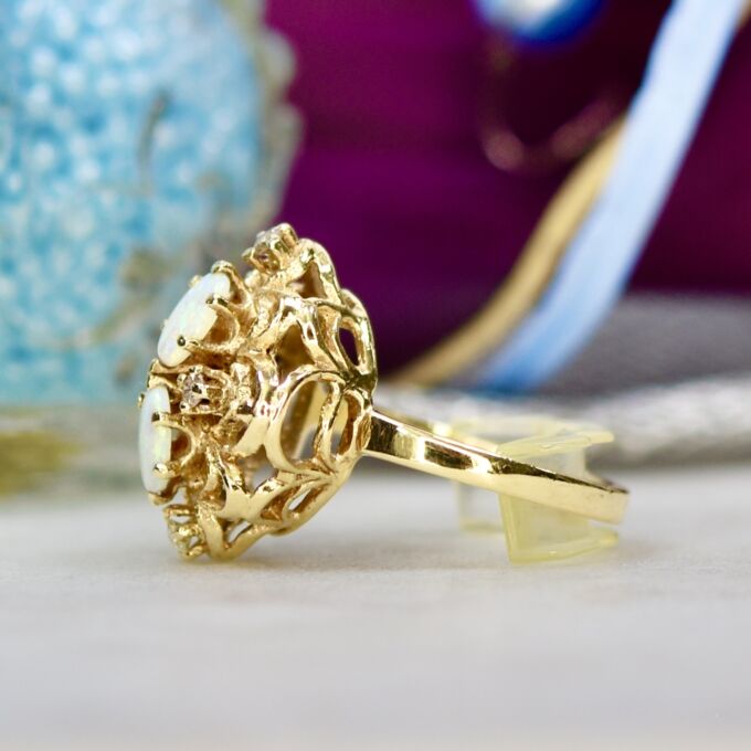 Opal & Diamond Ring in 14ct Gold