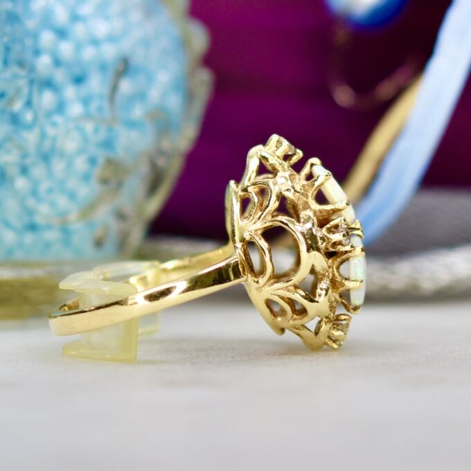 Opal & Diamond Ring in 14ct Gold
