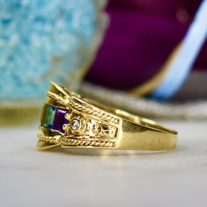 Ornate Multi Stone Ring in 14ct Gold