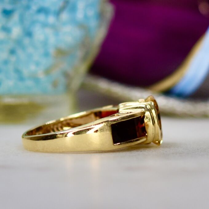 Citrine & Garnet Ring in 14ct Gold