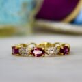 Garnet Stacking Band in 10ct Gold
