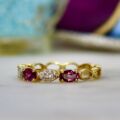 Garnet Stacking Band in 10ct Gold