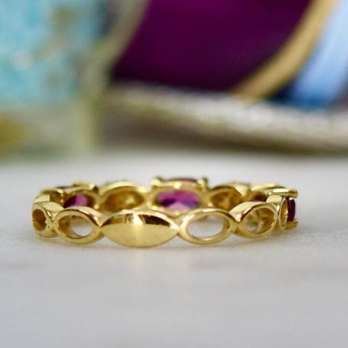 Garnet Stacking Band in 10ct Gold