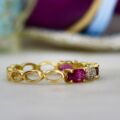 Garnet Stacking Band in 10ct Gold