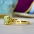Jadeite & Peridot Ring in 14ct Gold