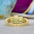 Jadeite & Peridot Ring in 14ct Gold