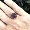 Amethyst and Diamond Ring in 14ct Gold