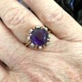 Amethyst and Diamond Ring in 14ct Gold
