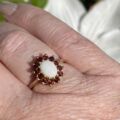 Opal & Garnet Cluster Ring in 9ct Gold