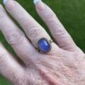 Blue Chalcedony Ring in 9ct Gold