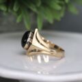 Synthetic Black Star Sapphire Ring in 10ct Gold