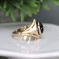 Synthetic Black Star Sapphire Ring in 10ct Gold