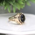 Synthetic Black Star Sapphire Ring in 10ct Gold