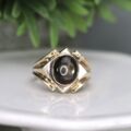 Synthetic Black Star Sapphire Ring in 10ct Gold