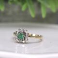 Emerald & Diamond Ring in 9ct Gold