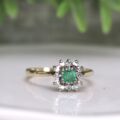 Emerald & Diamond Ring in 9ct Gold