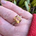 Citrine & Diamond Ring in 14ct Gold