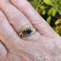 Teal Sapphire & Diamond Ring in 14ct Gold