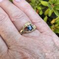 Teal Sapphire & Diamond Ring in 14ct Gold