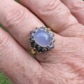 Chalcedony & Iolite Cluster Ring in 14ct Gold