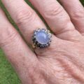 Chalcedony & Iolite Cluster Ring in 14ct Gold