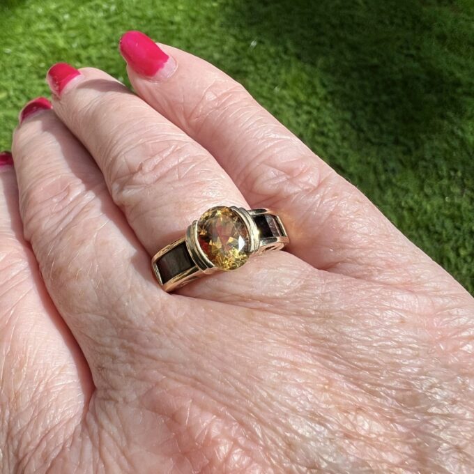 Citrine & Garnet Ring in 14ct Gold
