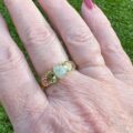 Jadeite & Peridot Ring in 14ct Gold
