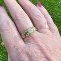 Jadeite & Peridot Ring in 14ct Gold