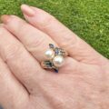 Pearl, Sapphire & Diamond Ring in 14ct Gold