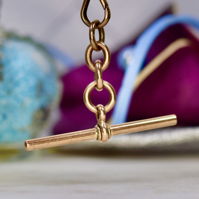 T or Albert Bar in 9ct Rose Gold
