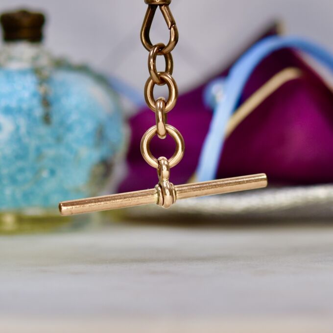 T or Albert Bar in 9ct Rose Gold
