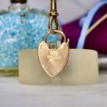 Edwardian Engraved Heart Padlock in 9ct Gold
